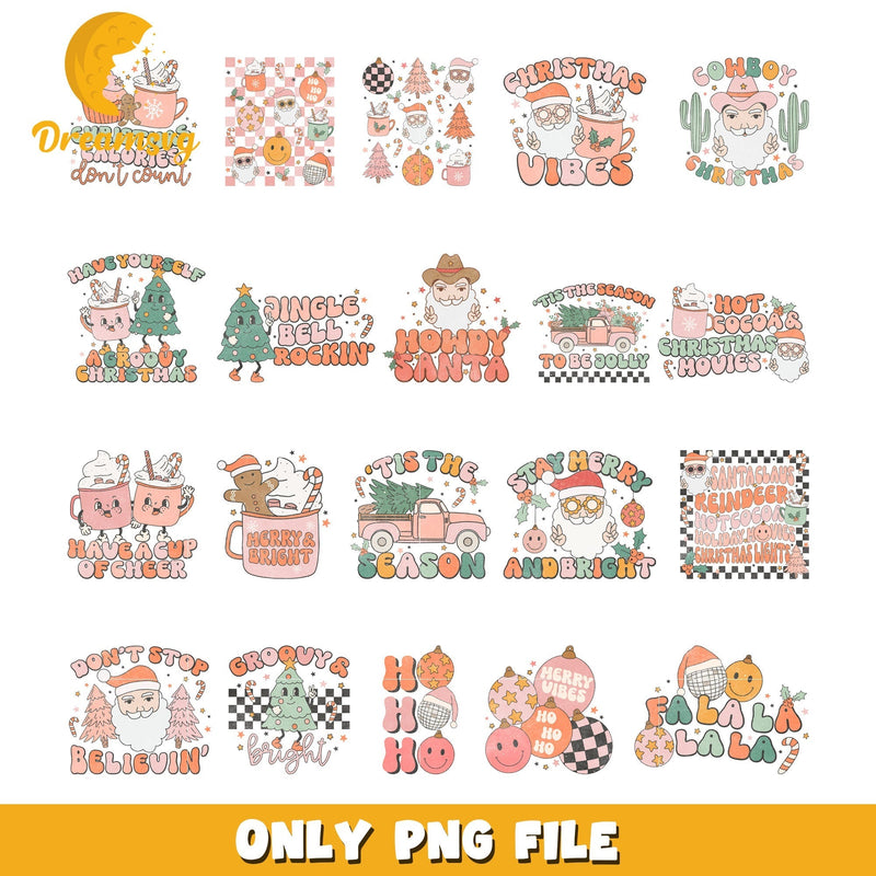 Jingle bell rockin christmas bundle png, christmas tree png