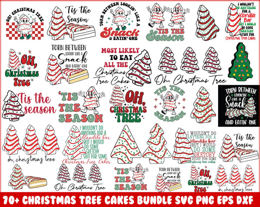 70+ Christmas Tree Cakes svg, Christmas SVG bundle, Christmas digital bundle, Svg png eps dxf Designs bundle, Digital files, CRM16112204