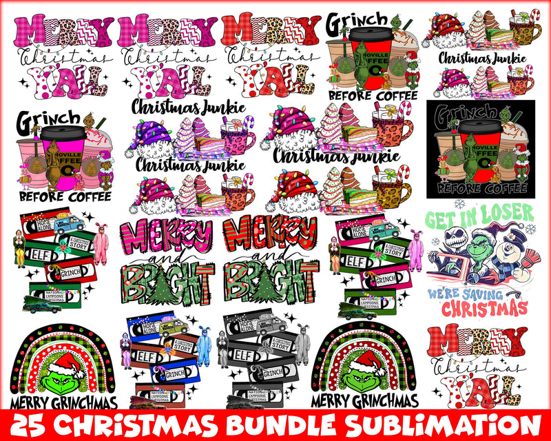 25 Christmas PNG bundle, Christmas sublimation, Christmas digital bundle, Digital files, CRM29112201