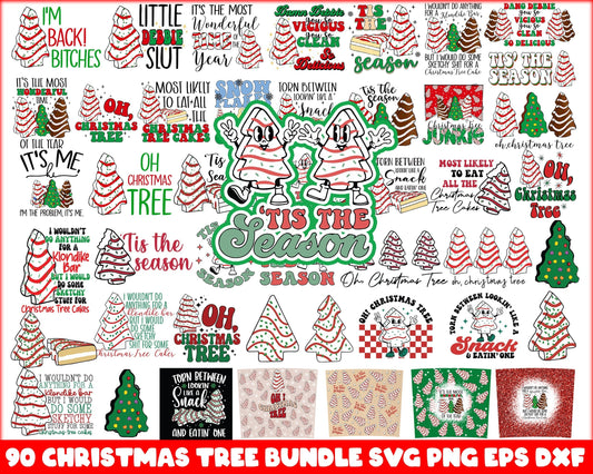 90+ Christmas Tree Cakes svg, Christmas SVG bundle, Christmas Svg png eps dxf Designs bundle, Digital files, CRM29112202