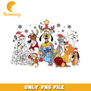 Christmas dog png, disney christmas art png, disney festive mood png