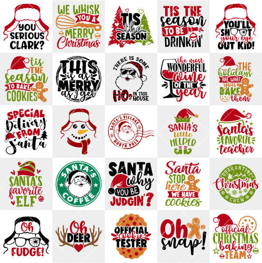 Christmas SVG Bundle, Santa Claus Svg, Merry Christmas Svg, Cricut, Silhouette Vector Cut File