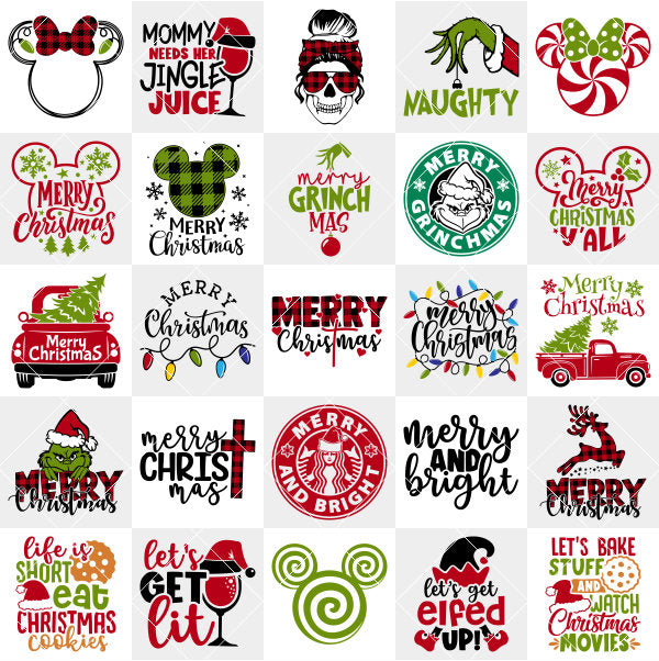 Christmas SVG Bundle, Santa Claus Svg, Merry Christmas Svg, Cricut, Silhouette Vector Cut File