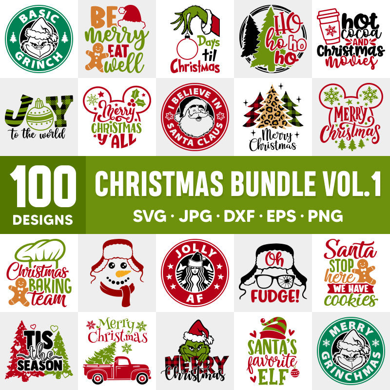 Christmas SVG Bundle, Santa Claus Svg, Merry Christmas Svg, Cricut, Silhouette Vector Cut File