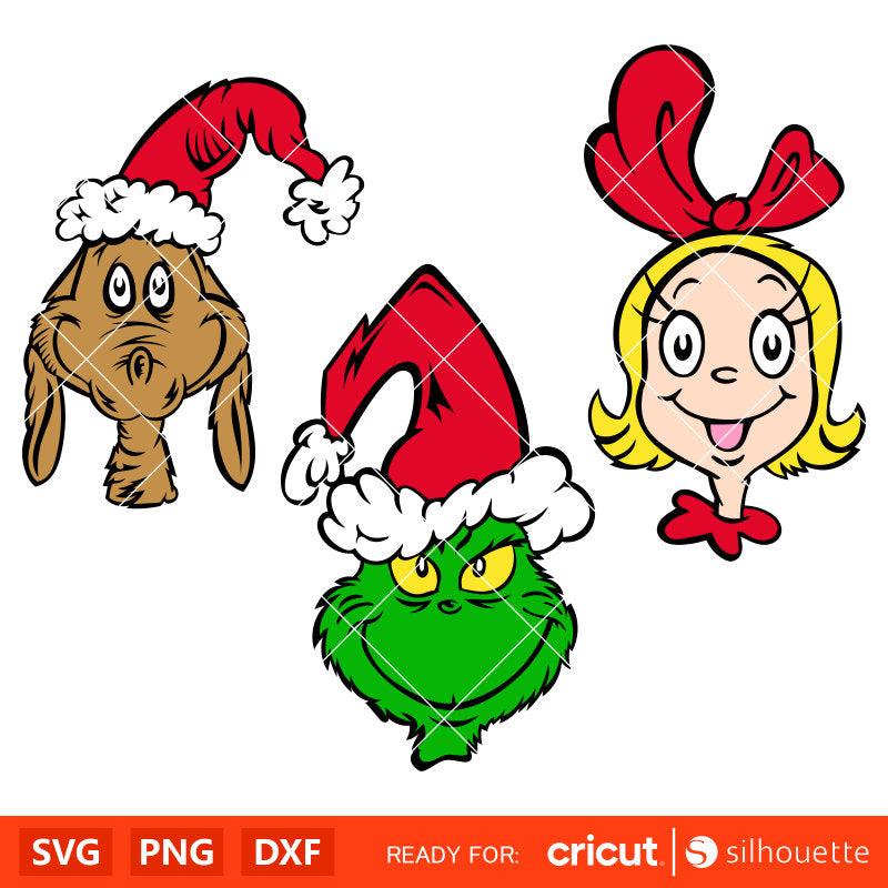 Cindy Lou Who Grinch Svg, Max Grinch Svg, Merry Grinchmas Svg Cricut, Retro Grinch Svg, Silhouette Vector Cut Files