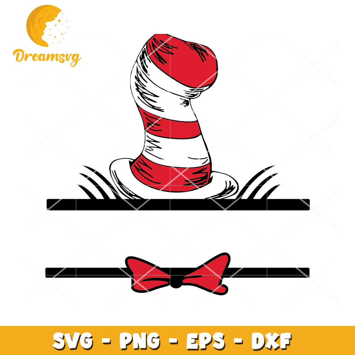 Classic Cat in the Hat SVG Design for Crafting Projects