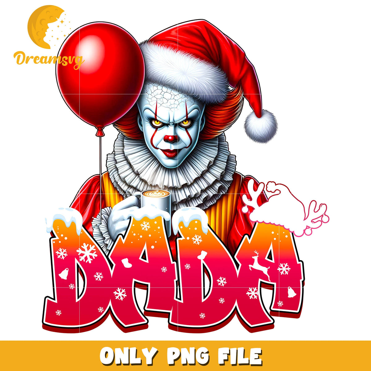 Clown holding balloons christmas png, art the clown png