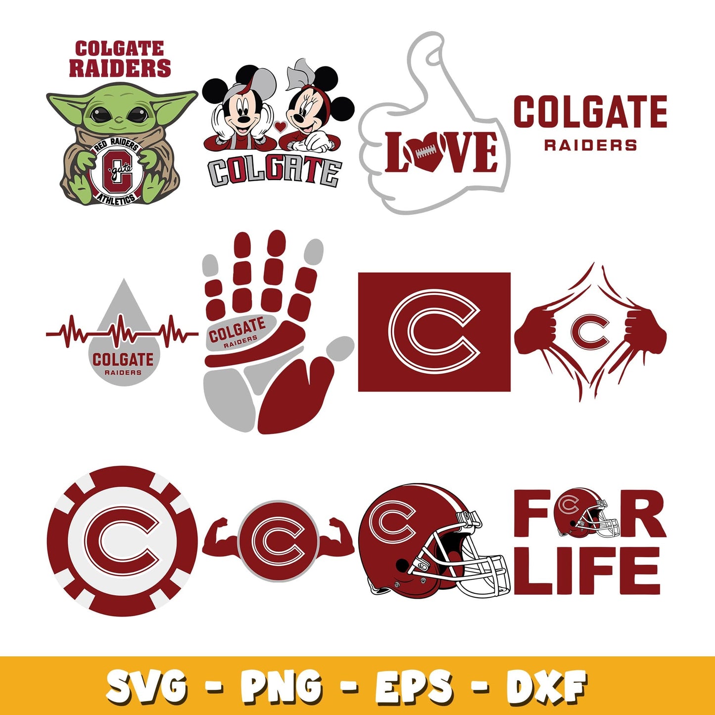 Logo Colgate Raiders Bundle svg, Colgate Raiders logo svg, ncaa svg