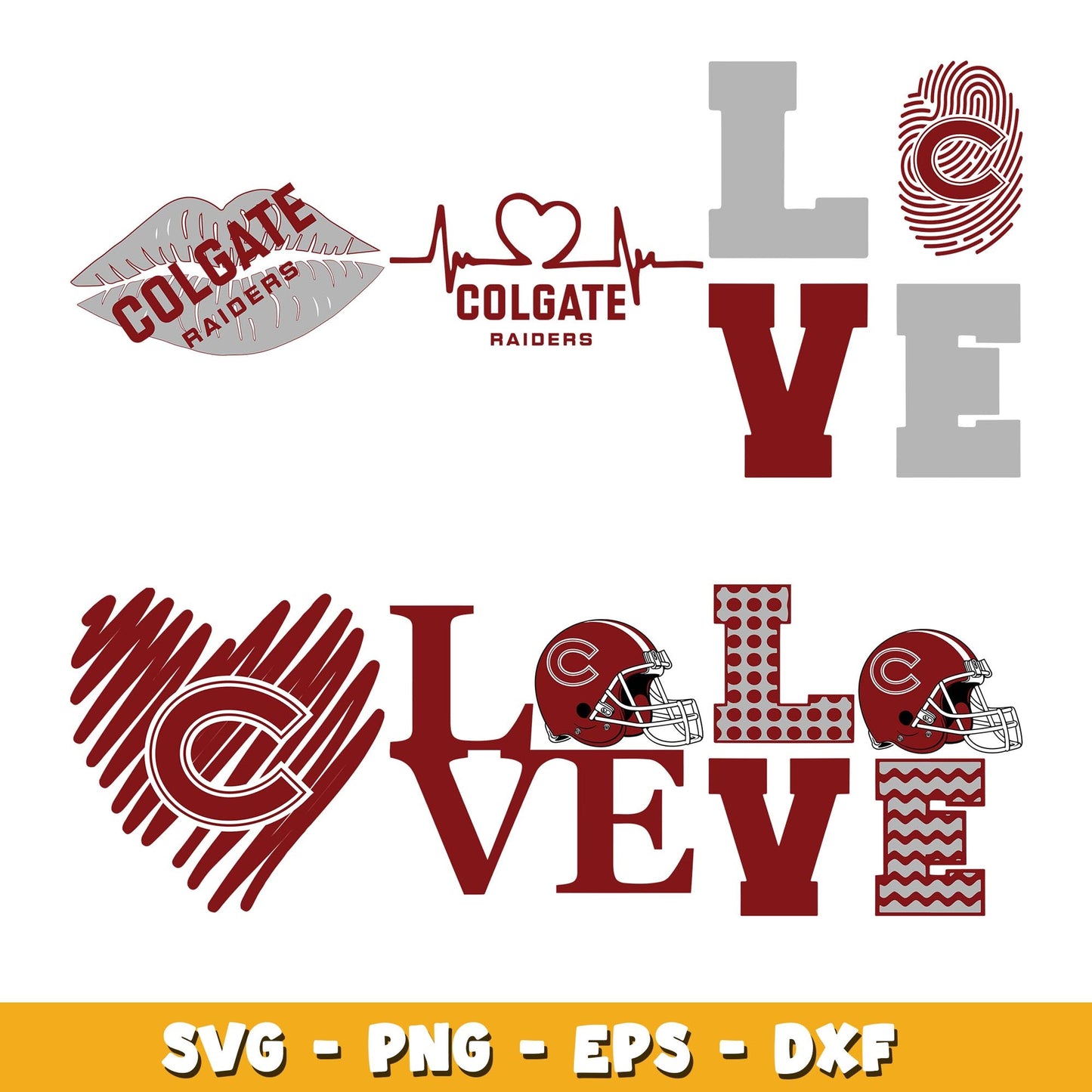 Love Colgate Raiders Bundle svg, Colgate Raiders logo svg, ncaa svg