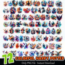 Colorful Harry Potter PNG Bundle Sublimation Instant Download