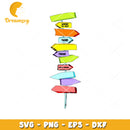 Colorful Direction Sign SVG Cut File