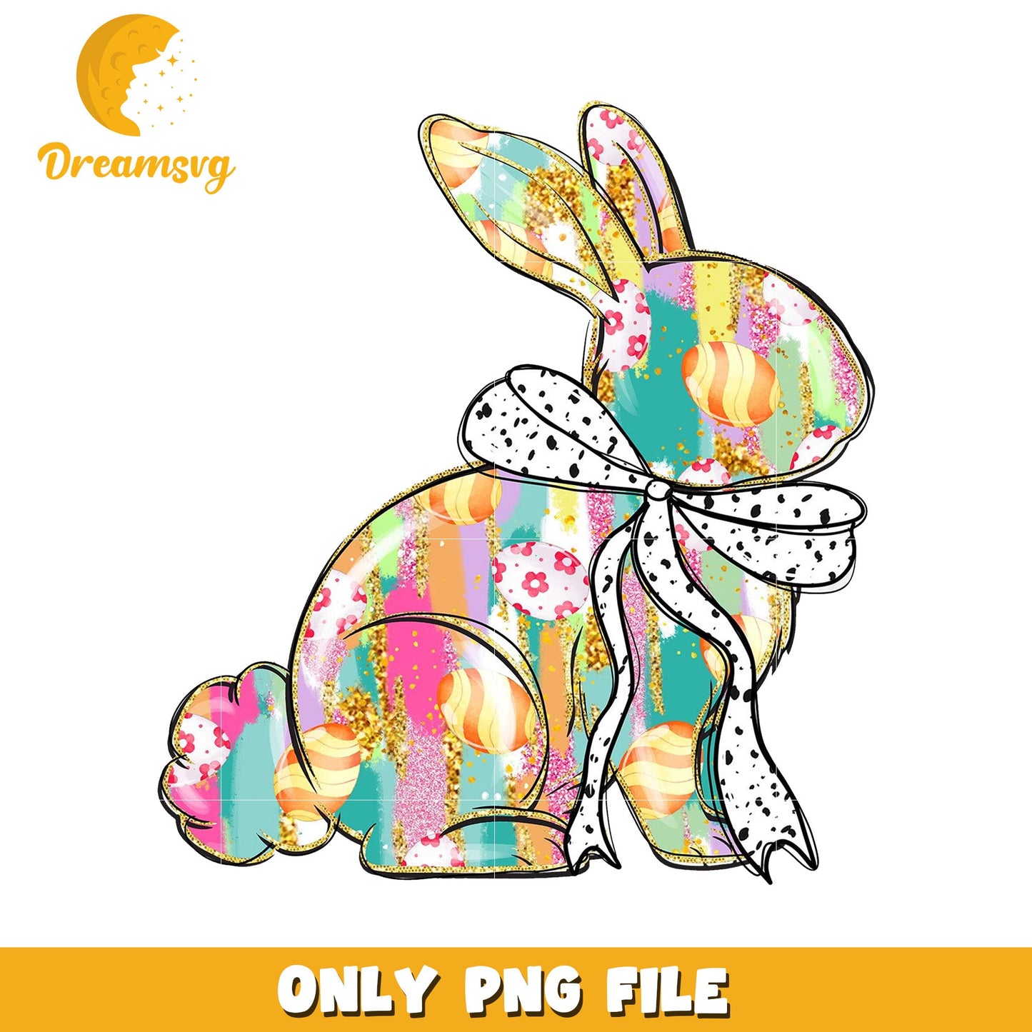 Colorful Easter Bunny PNG Clipart for Seasonal Crafts