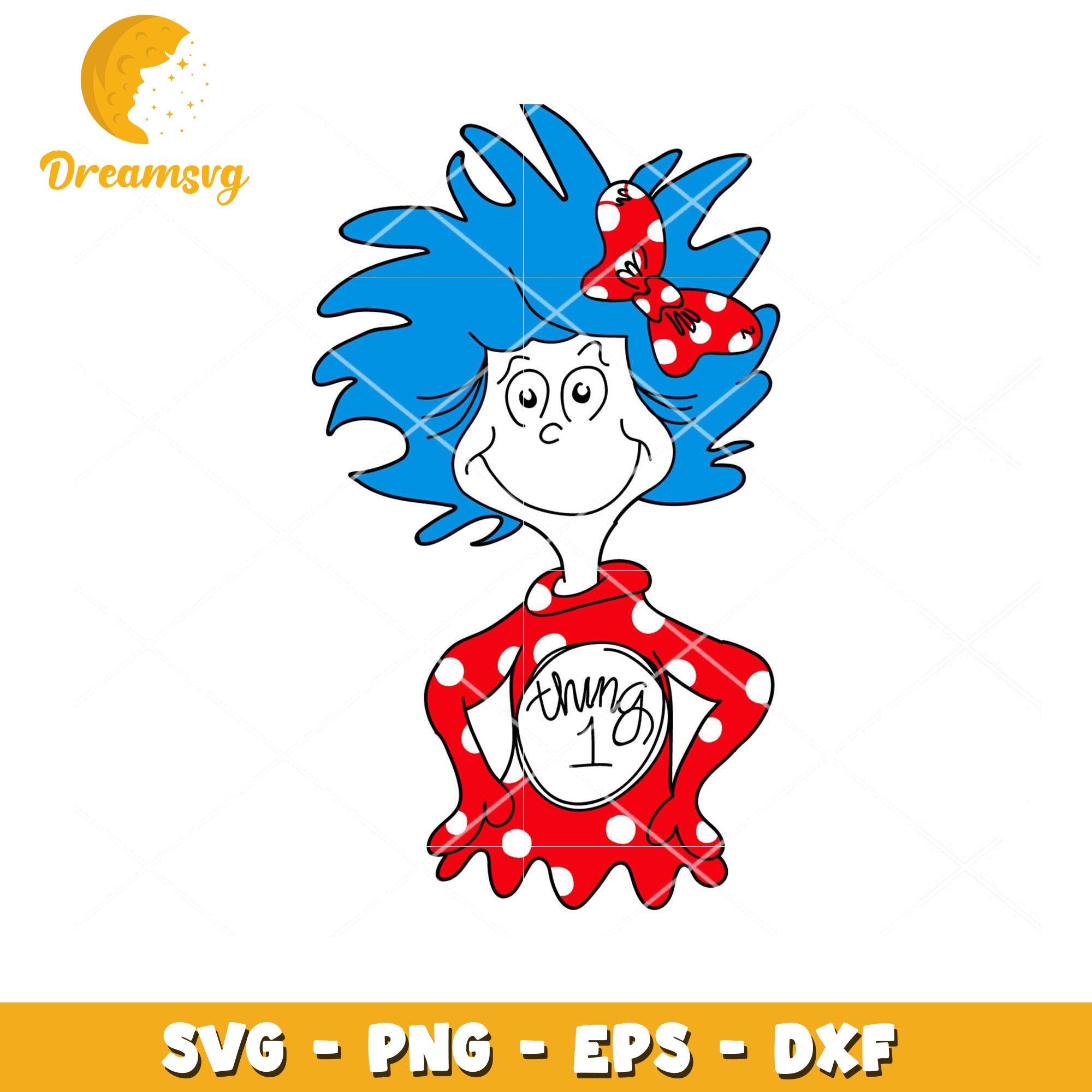 Thing One Color Template Colorful Thing One SVG File Instant Download for Crafting Projects