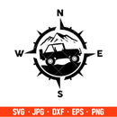 Compass Jeep Svg, Offroad Svg, Outdoors Svg, Outdoor Life Svg, Cricut, Silhouette Cut File