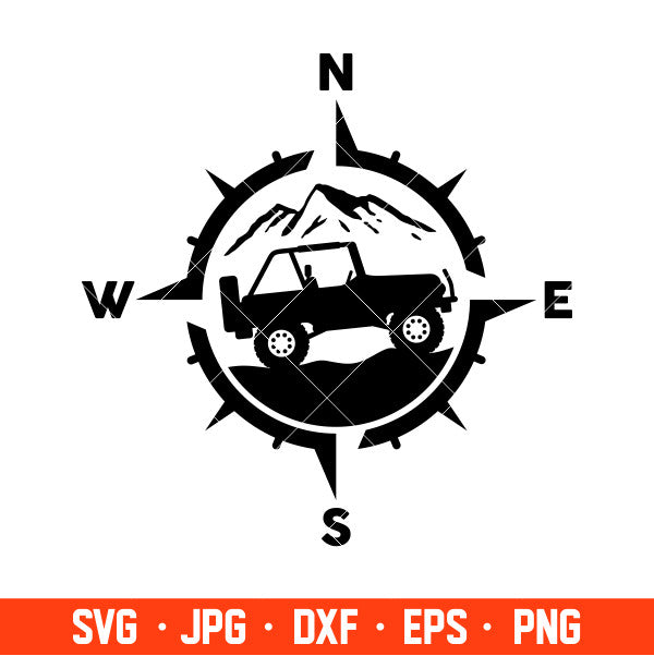 Compass Jeep Svg, Offroad Svg, Outdoors Svg, Outdoor Life Svg, Cricut, Silhouette Cut File