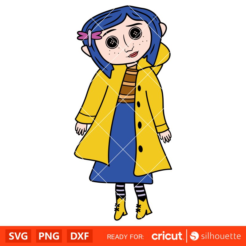 Coraline Svg, Coraline Button Eyes Svg, Halloween Svg, Horror Svg, Cricut, Silhouette Vector Cut File