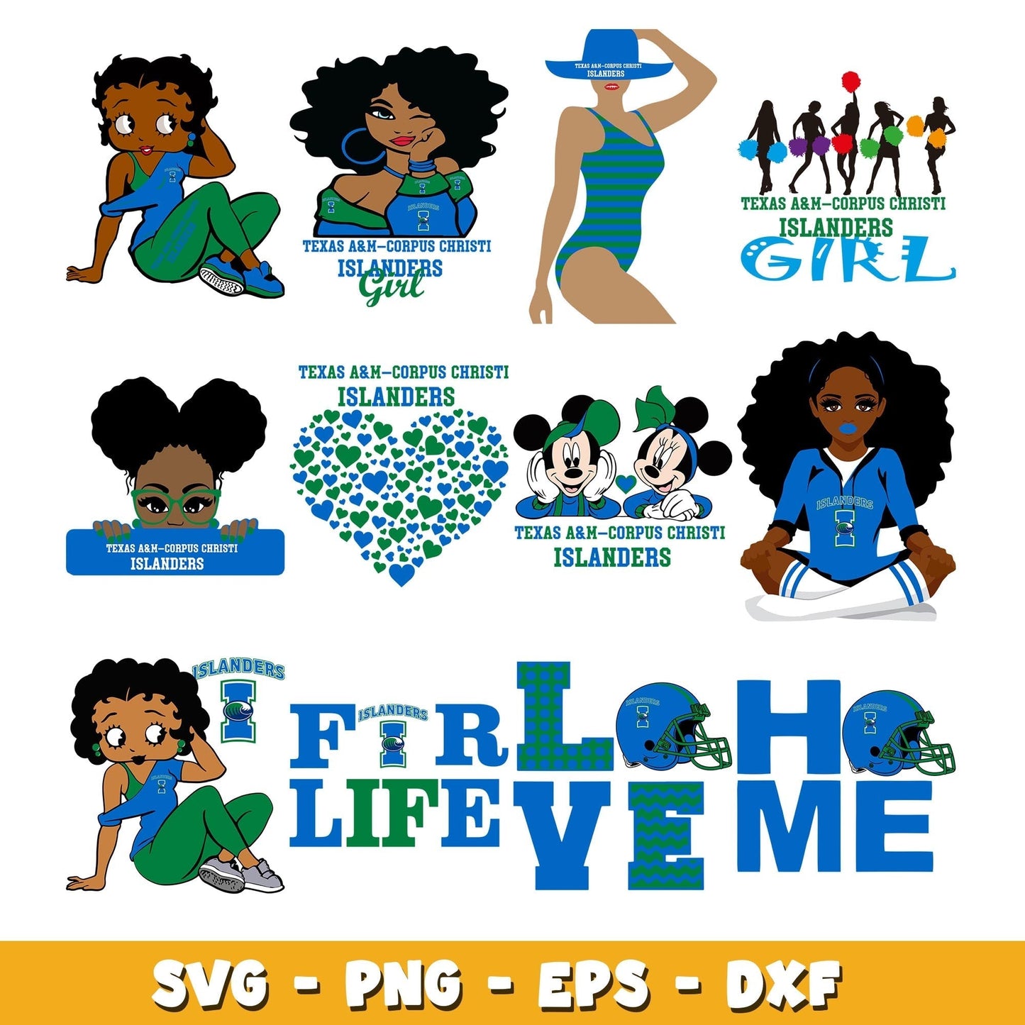 Corpus Christi Love girl Bundle svg, Corpus Christi  logo svg, ncaa svg