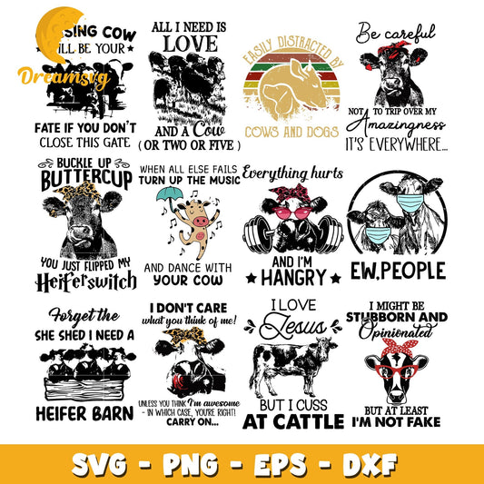 All I need is love and a cow bundle svg, I love jesus svg