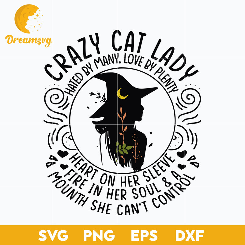 Crazy Cat Witches svg, Halloween svg, png, dxf, eps digital file.