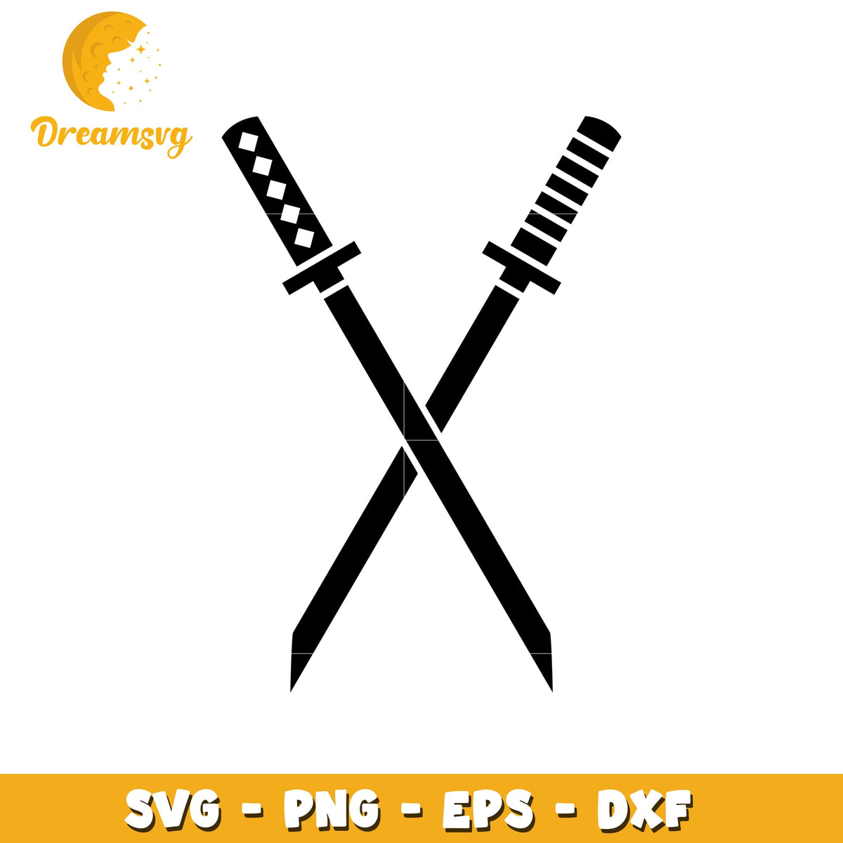 Crossed Swords SVG PNG EPS DXF