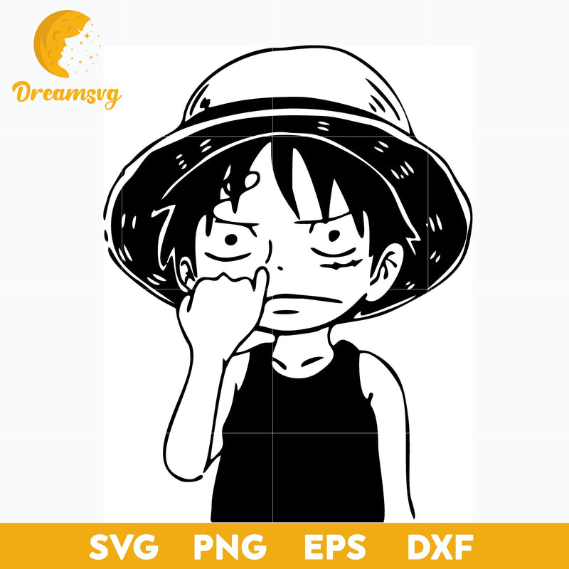 Cute Face Luffy Svg, Monkey D.Luffy Svg, Luffy One Piece Svg, file for cricut, Anime svg, png, eps, dxf digital download