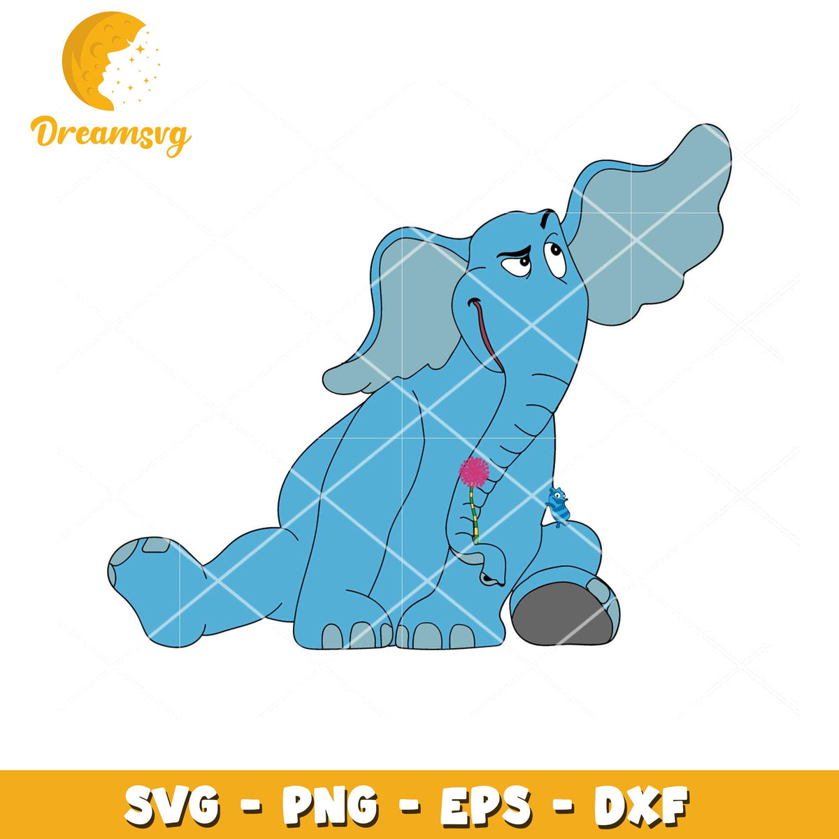 Cute Blue Elephant Character SVG for Crafts and Designs