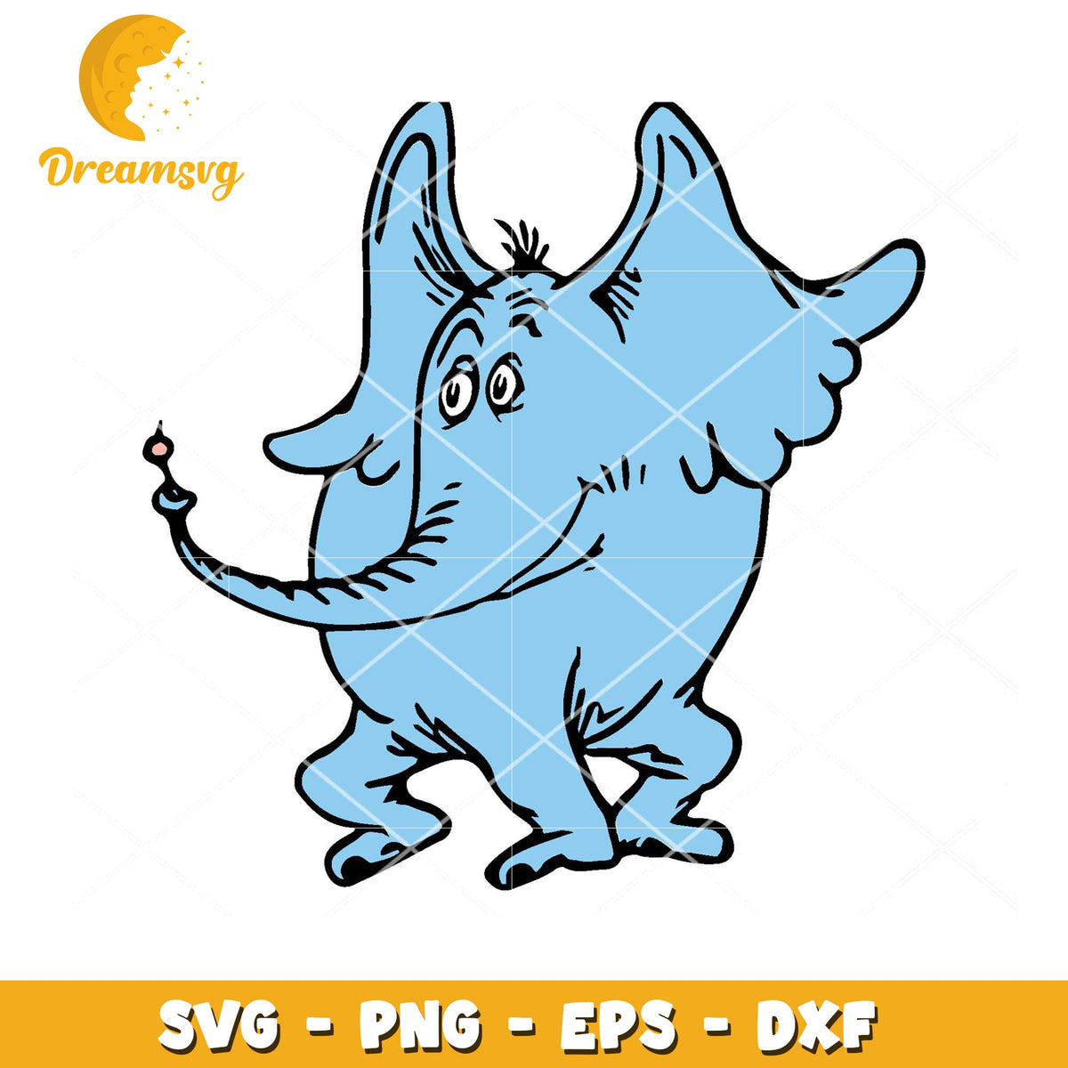 Cute Blue Elephant SVG