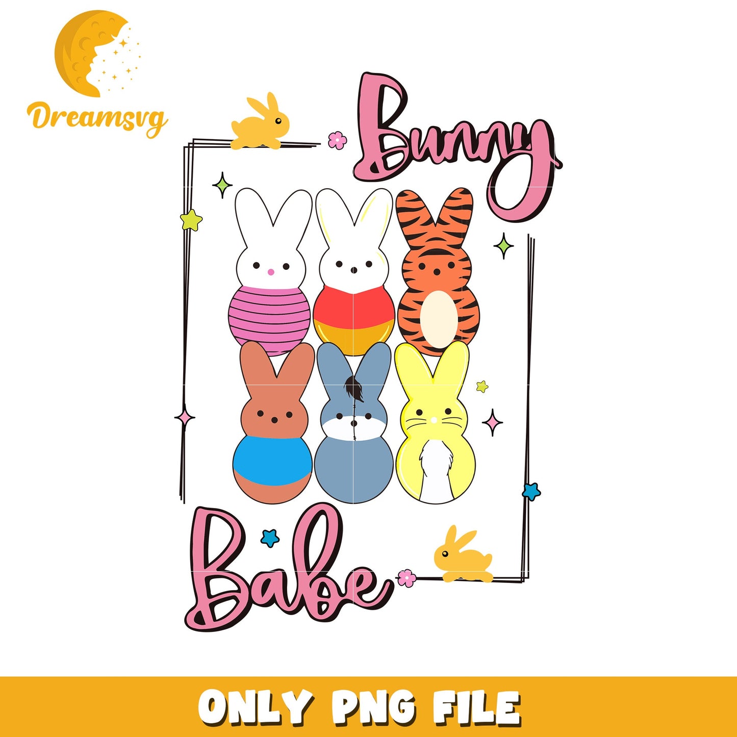 Cute Bunny Babe PNG Easter Clipart