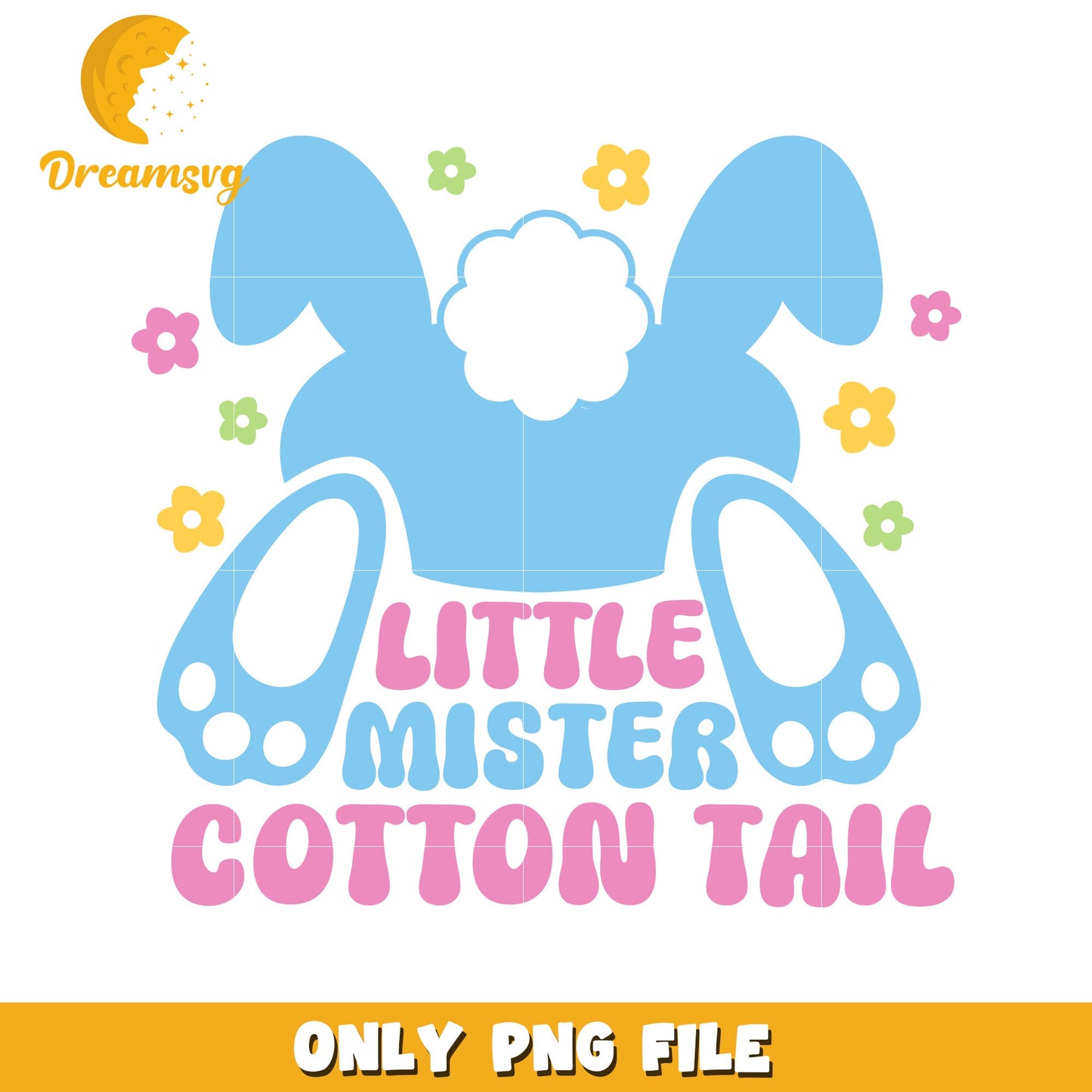 Cute Bunny Design Little Mister Cotton Tail PNG Image
