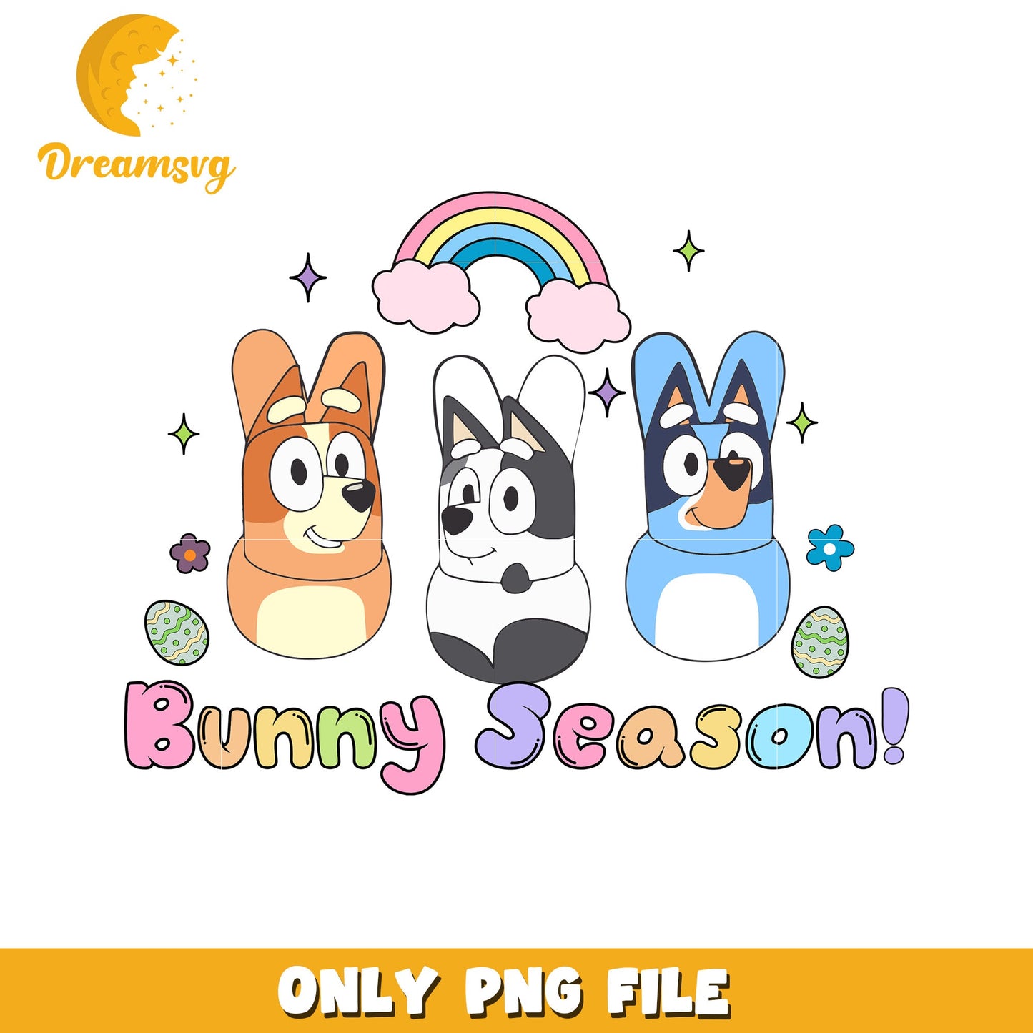 Cute Bunny Dogs Easter PNG Image