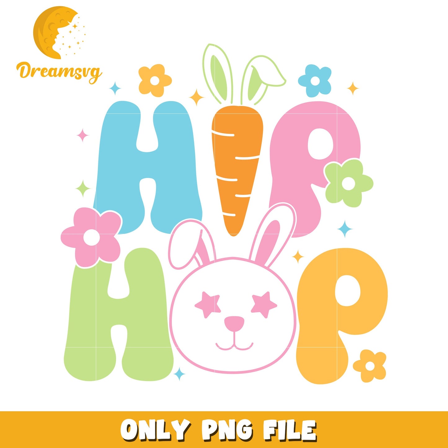 Cute Bunny Hip Hop Design for Kids PNG File Download