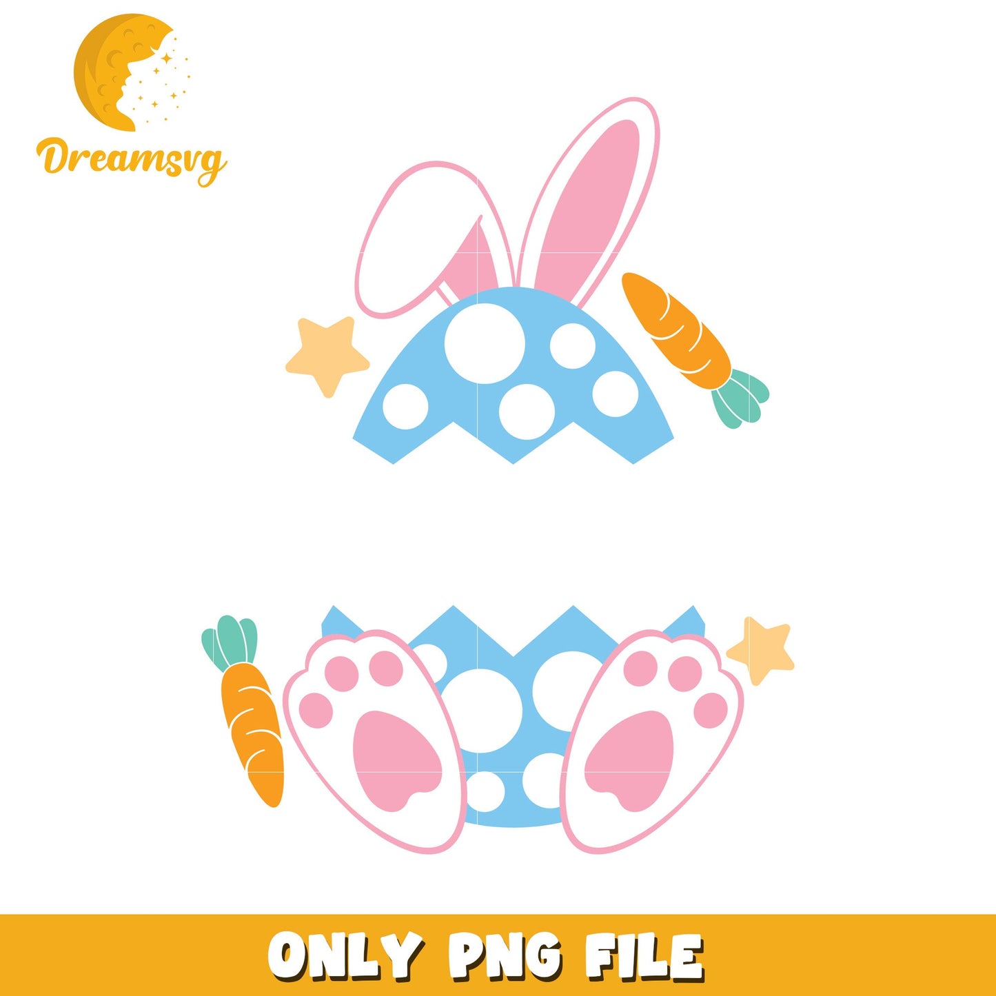 Cute Bunny and Carrot Design for Spring Celebrations PNG