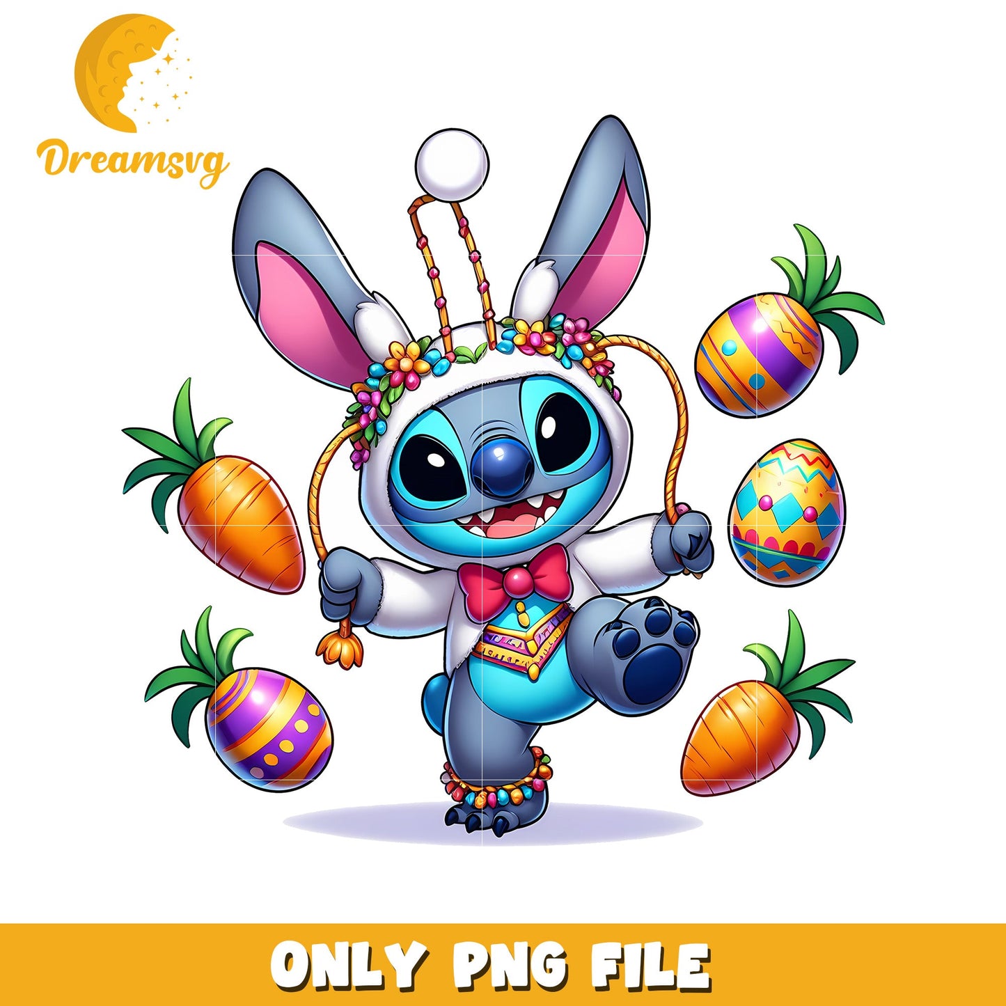Cute Cartoon Bunny Character Easter Celebration PNG Image