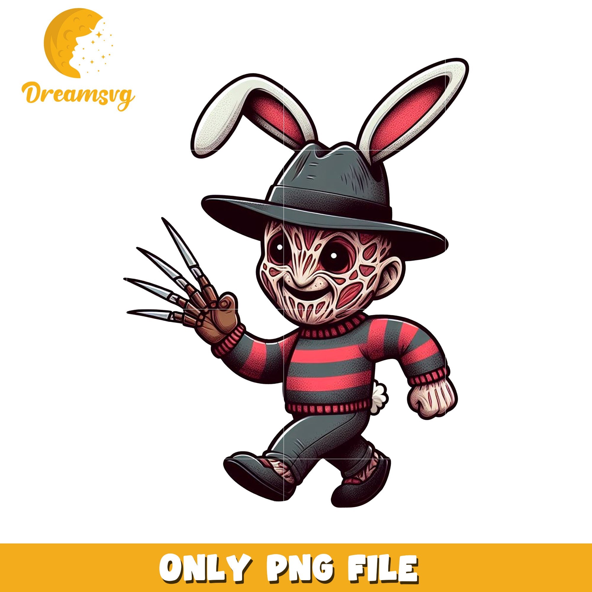 Horror Rabbit Meme Cute Cartoon Horror Bunny PNG File for Design Projects