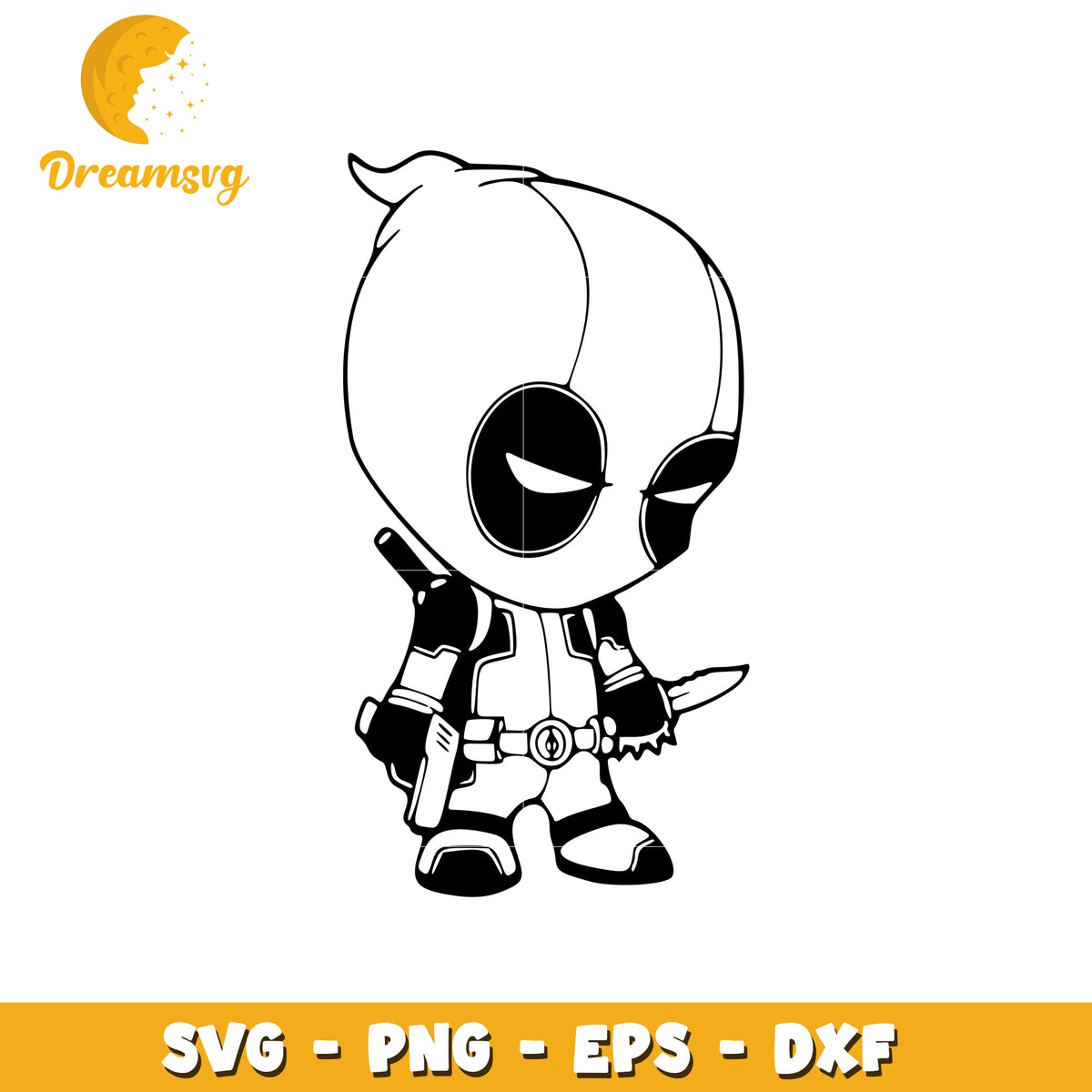 Cute Deadpool SVG Clipart for Craft Projects and Design