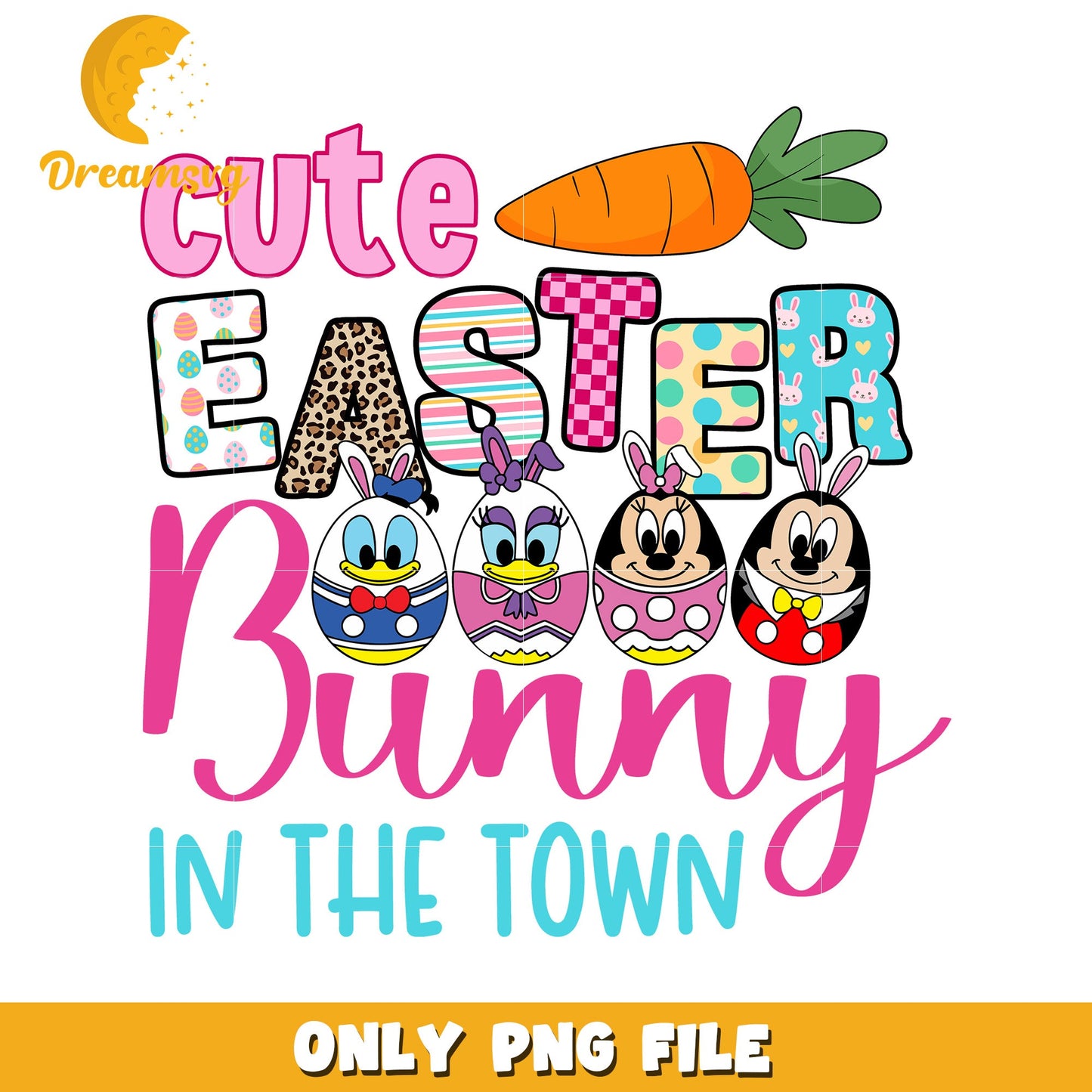 Cute Easter Bunny Design for Spring Celebrations PNG