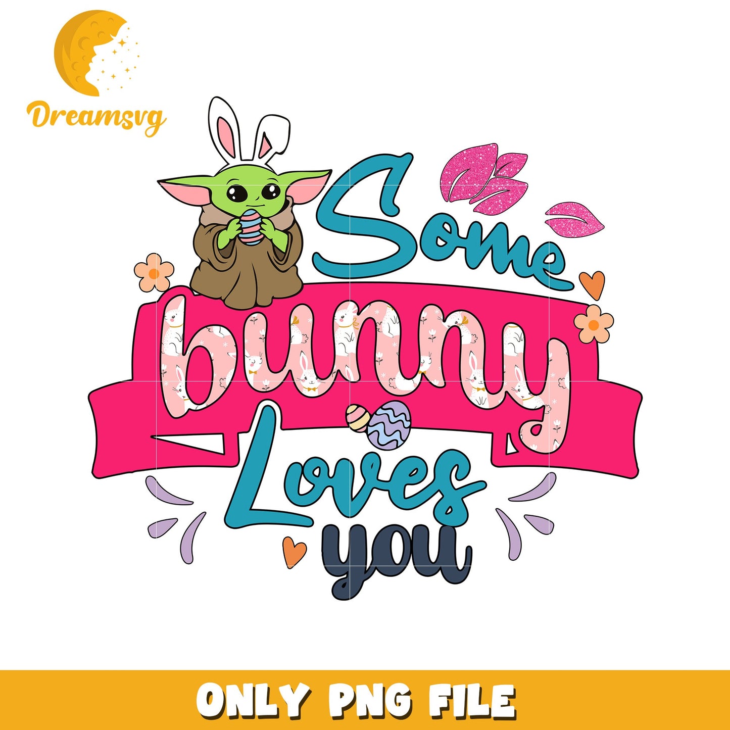 Cute Easter Bunny Graphic Some Bunny Loves You PNG
