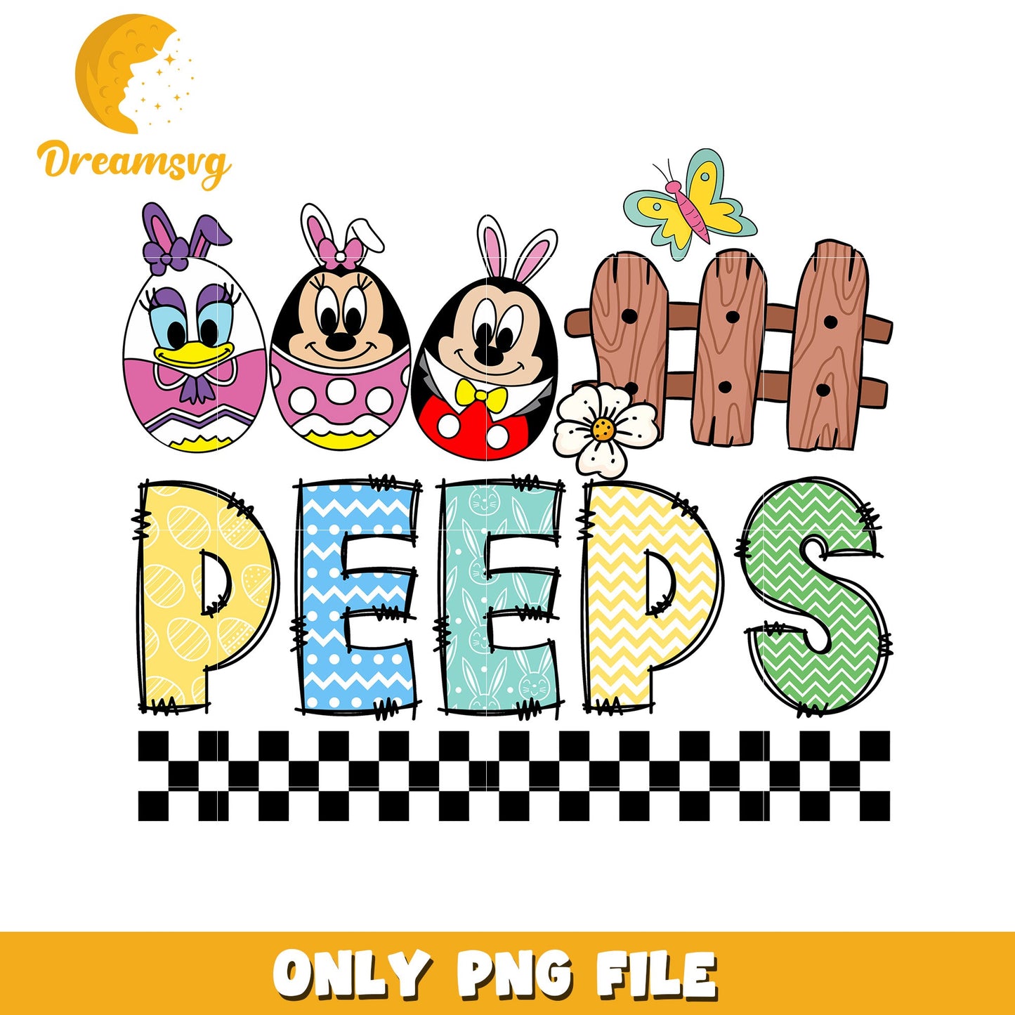 Cute Easter Peeps Character Design PNG for Spring Decor