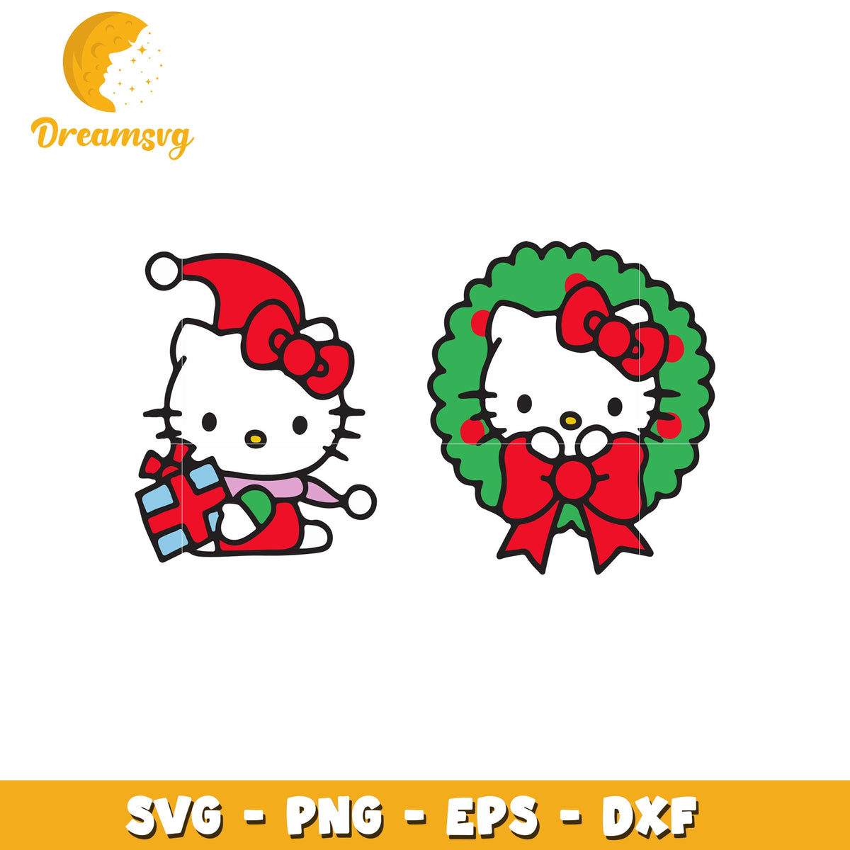Cute Hello Kitty Christmas SVG Bundle for Holiday Crafting Files