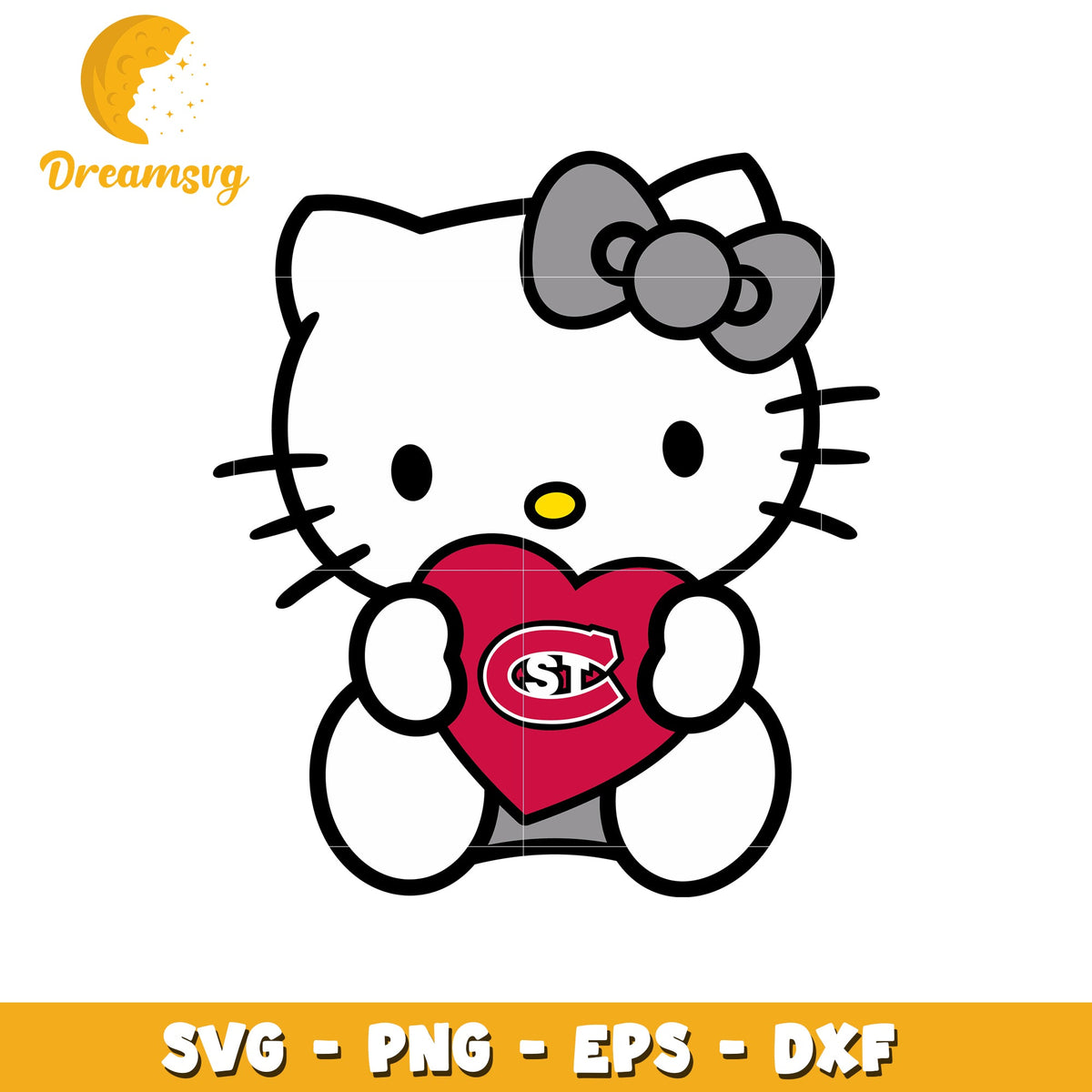 Cute Hello Kitty Heart SVG Design for Fans