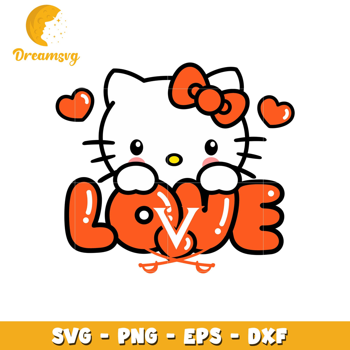 Cute Hello Kitty Love SVG Design for Crafts Online