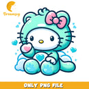 Cute Hello Kitty PNG Teal Bear Costume