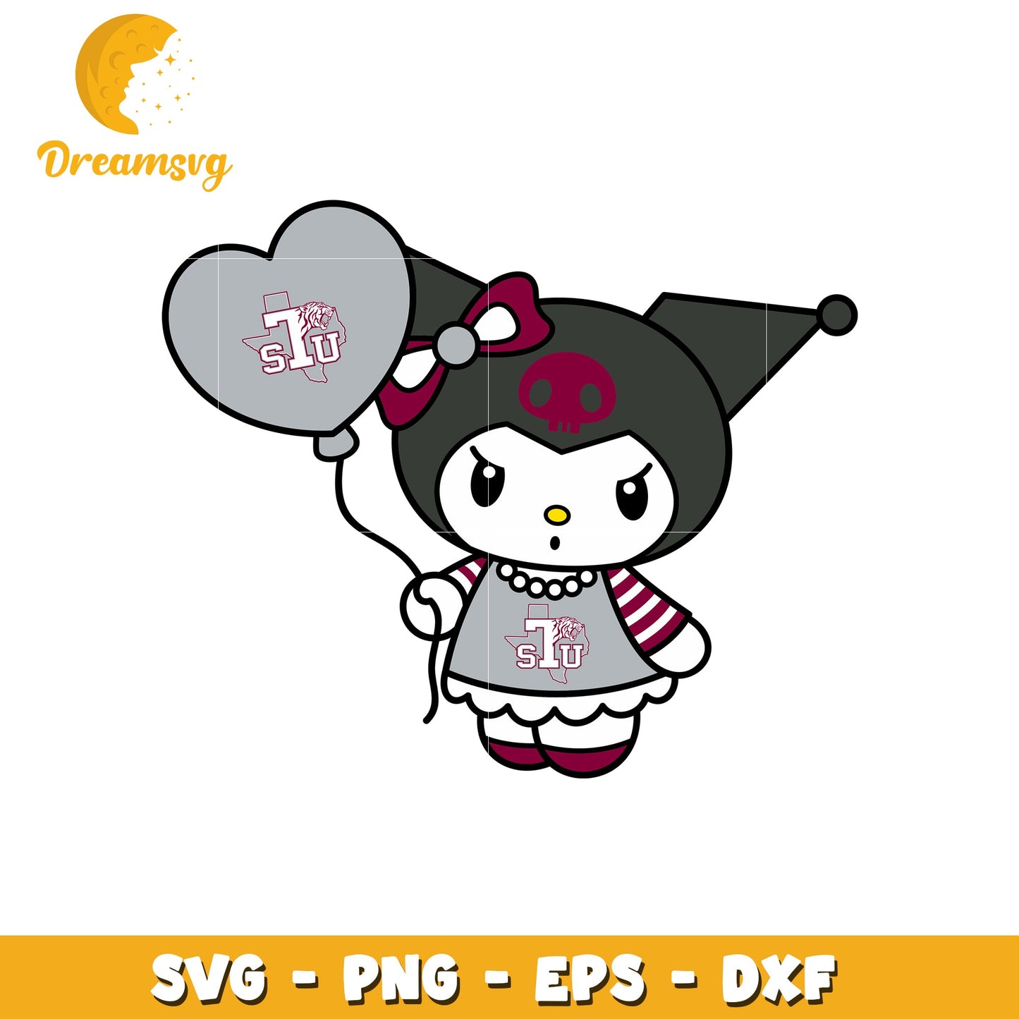 Cute Hello Kitty SVG Design with Balloon Graphic