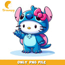 Cute Hello Kitty Stitch Character PNG Printable Art Download