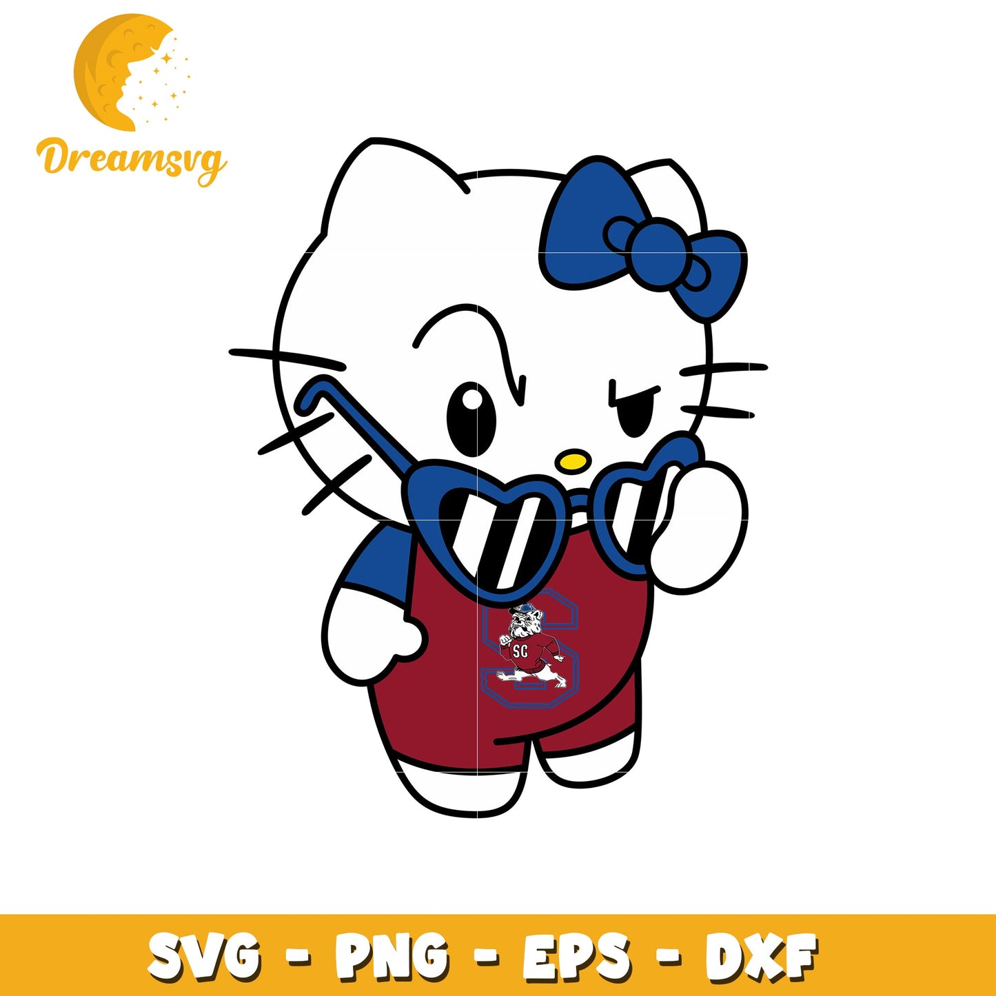 Cute Hello Kitty Sunglasses SVG Design File Download