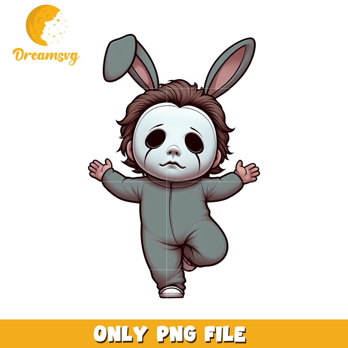 Cute Horror Bunny Character PNG File for Design Projects