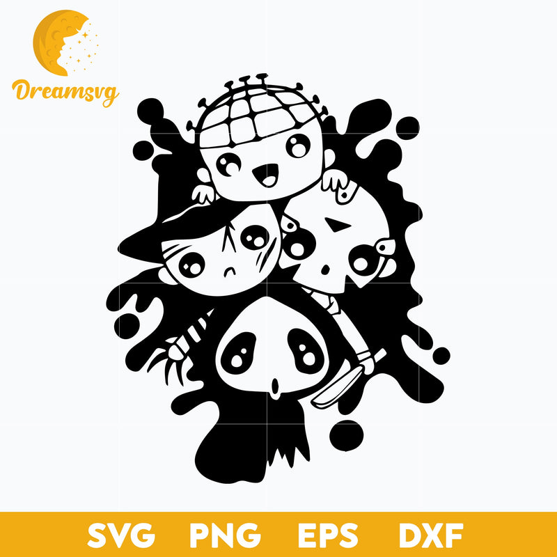 Cute Horror Friends svg, Halloween svg, png, dxf, eps digital file.