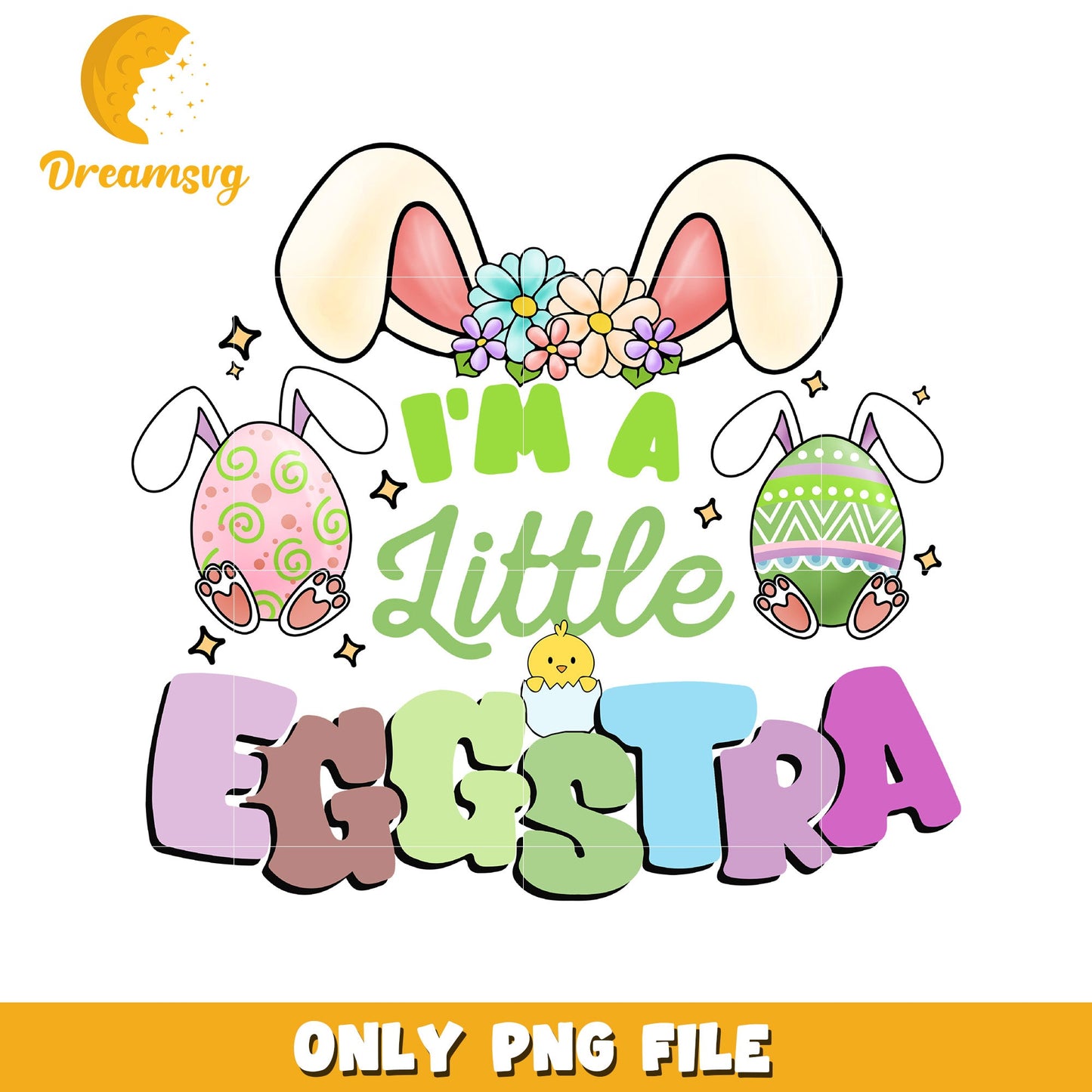 Cute Little Eggstra Easter PNG Design for Kids Fun