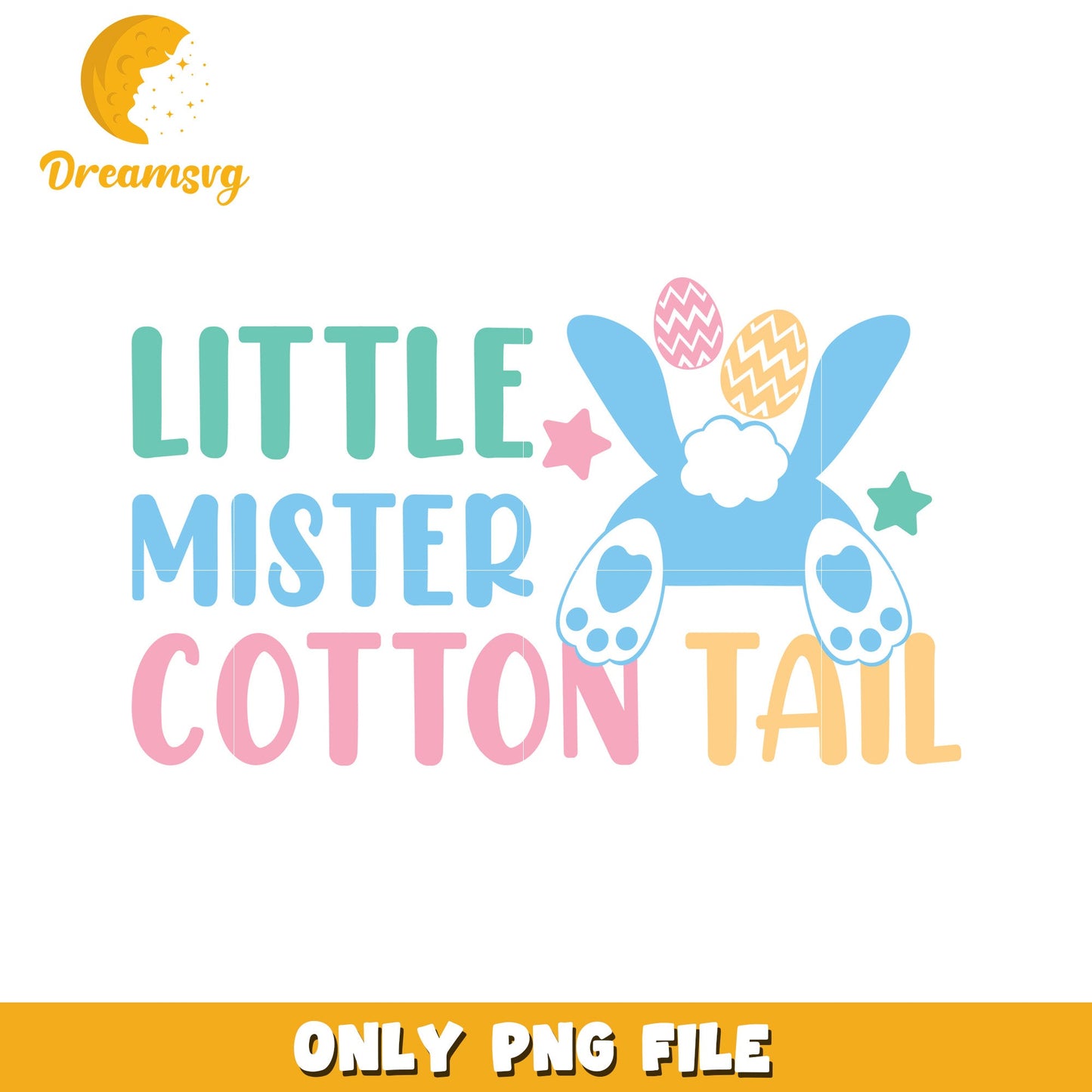 Cute Little Mister Cotton Tail Easter Bunny PNG Design