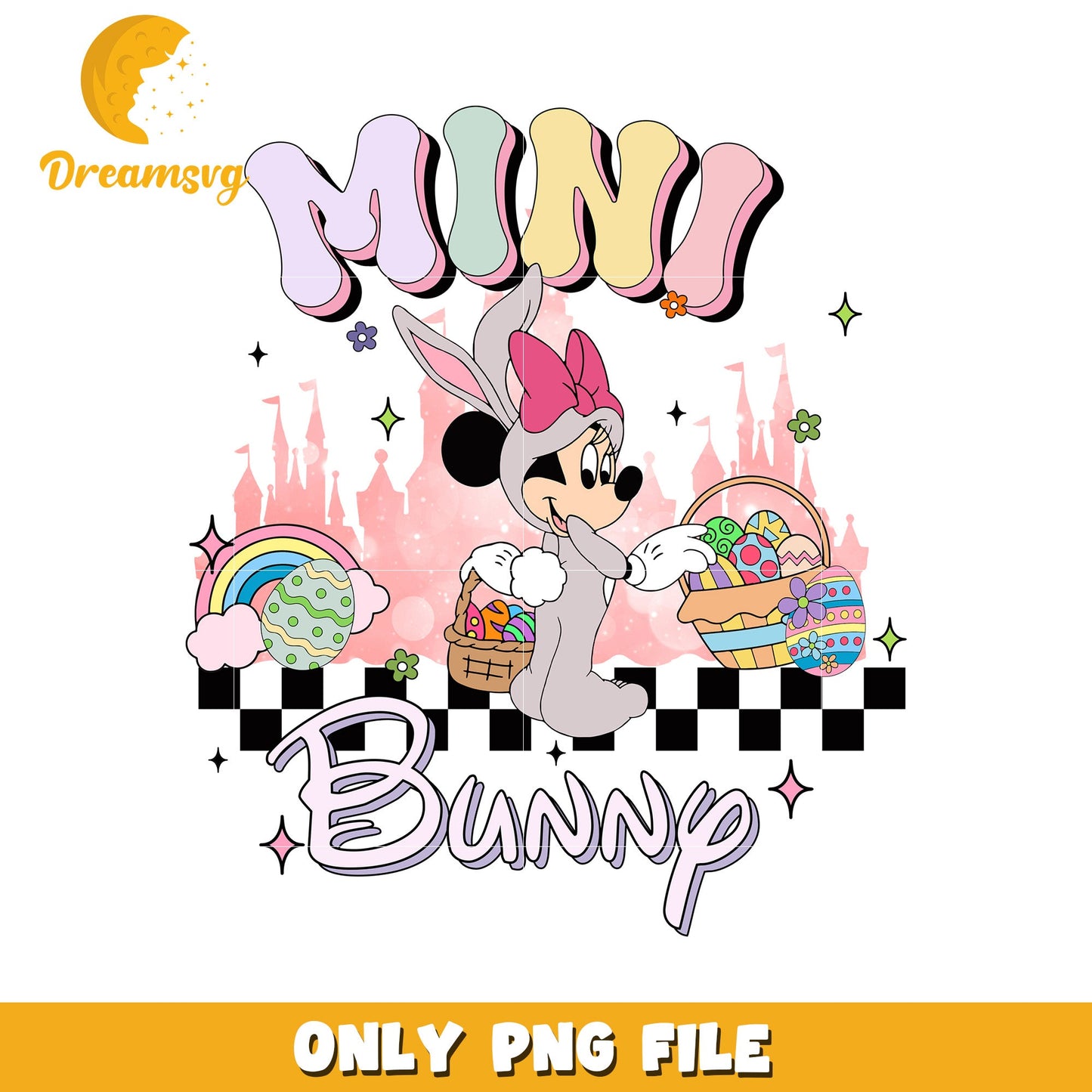 Cute Mini Bunny Character PNG for Easter Celebrations